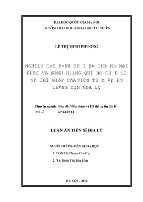 Luận án tiến sĩ hus nghiên cứu hình thái đô thị hà nội phục vụ định hướng qui hoạch dưới sự trợ giúp của viễn thám và gis