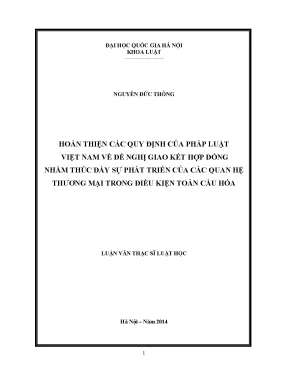 Luận văn thạc sĩ vnu ls hoàn thiện các qui định của pháp luật việt nam về đề nghị giao kết hợp đồng nhằm thúc đẩy sự phát triển của các quan hệ thương mại trong điều kiện toàn cầu hóa 07
