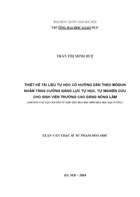 Luận văn thạc sĩ vnu ued thiết kế tài liệu tự học có hướng dẫn theo môđun nhằm tăng cường năng lực tự học tự nghiên cứu cho sinh viên trường cao đẳng nông lâm