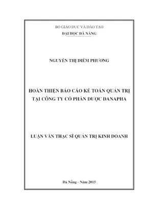 Luận văn hoàn thiện báo cáo kế toán quản trị