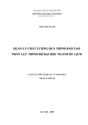 Luận văn thạc sĩ vnu ued quản lý chất lượng quá trình đào tạo nhân lực trình độ đại học ngành du lịch