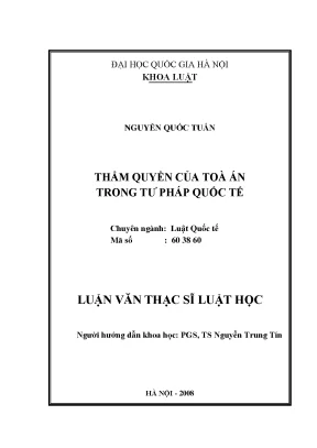Luận văn thạc sĩ vnu ls thẩm quyền của tòa án trong tư pháp quốc tế