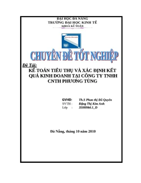 Luận văn kế toán tiêu thụ và xác định kết quả kinh doanh tại công ty tnhh