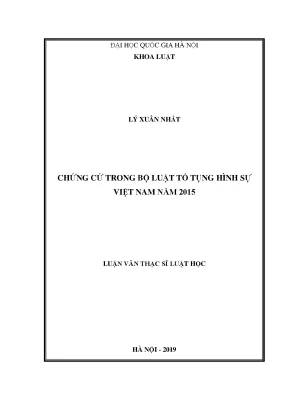 Luận văn thạc sĩ vnu ls chứng cứ trong bộ luật tố tụng hình sự việt nam năm 2015