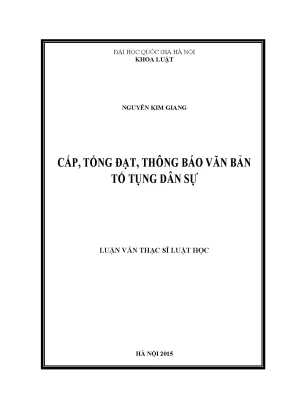 Luận văn thạc sĩ vnu ls cấp tống đạt thông báo văn bản tố tụng dân sự