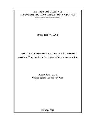 Luận văn thạc sĩ ussh thơ trào phúng của trần tế xương nhìn từ sự tiếp xúc văn hóa đông tây