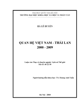 Luận văn thạc sĩ ussh quan hệ việt nam thái lan 2000 2009