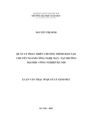 Luận văn thạc sĩ vnu ued quản lý phát triển chương trình đào tạo chuyên ngành công nghệ may tại trường đại học công nghiệp hà nội