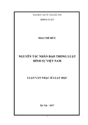 Luận văn thạc sĩ vnu ls nguyên tắc nhân đạo trong luật hình sự việt nam