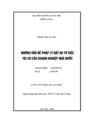 Luận văn thạc sĩ vnu ls những vấn đề pháp lý đặt ra từ việc tái cơ cấu doanh nghiệp nhà nước
