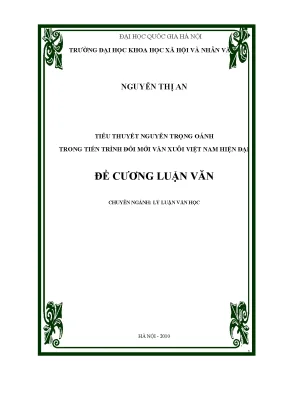 Luận văn thạc sĩ ussh tiểu thuyết nguyễn trọng oánh trong tiến trình đổi mới văn xuôi việt nam hiện đại