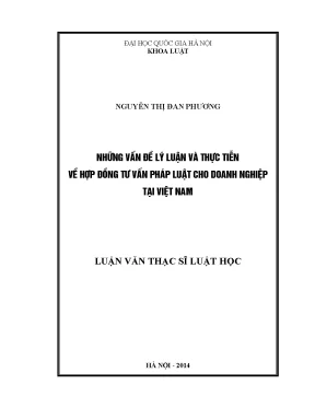 Luận văn thạc sĩ vnu ls những vấn đề lý luận và thực tiễn về hợp đồng tư vấn pháp luật cho doanh nghiệp tại việt nam 07