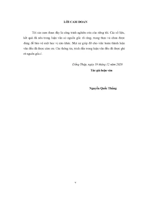 Luận văn thạc sĩ đẩy mạnh tái cơ cấu ngành nông nghiệp theo hướng phát triển bền vững tại tỉnh đồng tháp