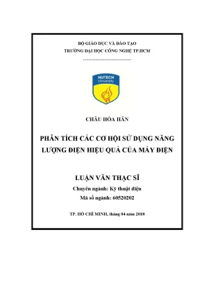 Luận văn thạc sĩ phân tích các cơ hội sử dụng năng lượng điện hiệu quả của máy điện