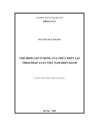 Luận văn thạc sĩ vnu ls chế định lập vi bằng của thừa phát lại theo pháp luật việt nam hiện hành