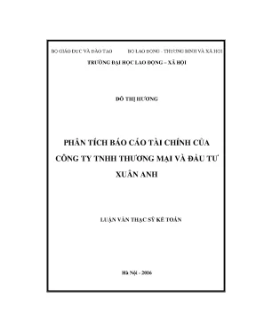 Phân tích báo cáo tài chính của công ty tnhh thương mại và đầu tư luận văn thạc sỹ kế toán