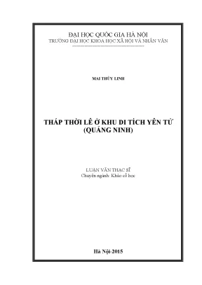 Luận văn thạc sĩ ussh tháp thời lê ở khu di tích yên tử quảng ninh