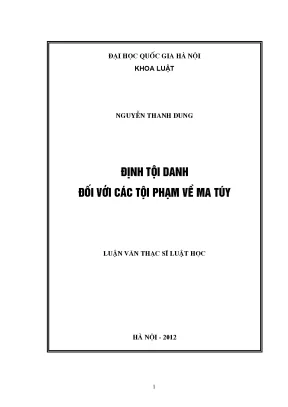 Luận văn thạc sĩ vnu ls định tội danh đối với các tội phạm về ma túy