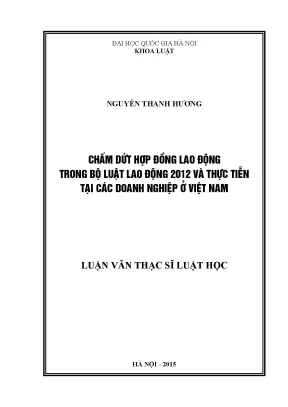 Luận văn thạc sĩ vnu ls chấm dứt hợp đồng lao động trong bộ luật lao động 2012 và thực tiễn tại các doanh nghiệp ở việt nam