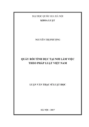 Luận văn thạc sĩ vnu ls quấy rối tình dục tại nơi làm việc theo pháp luật việt nam