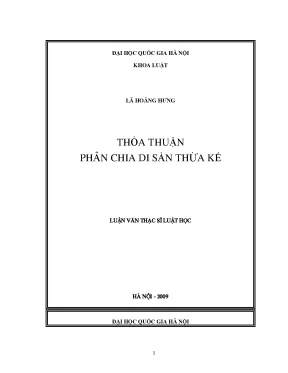 Luận văn thạc sĩ vnu ls thỏa thuận phân chia di sản thừa kế