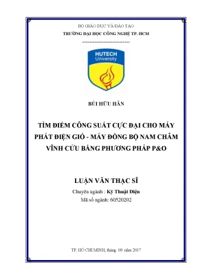 Luận văn thạc sĩ tìm điểm công suất cực đại cho máy phát điện gió máy đồng bộ nam châm vĩnh cửu bằng phương pháp po