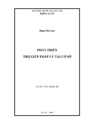 Luận văn thạc sĩ vnu ls phát triển trợ giúp pháp lý tại cơ sở