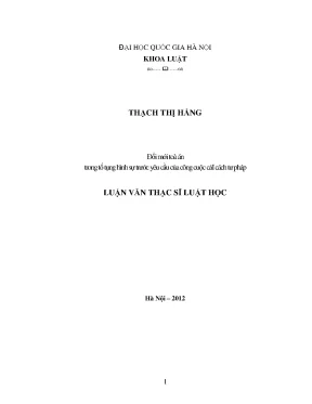 Luận văn thạc sĩ vnu ls đổi mới toà án trong tố tụng hình sự trước yêu cầu của công cuộc cải cách tư pháp
