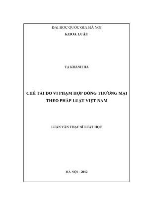 Luận văn thạc sĩ vnu ls chế tài do vi phạm hợp đồng thương mại theo pháp luật việt nam