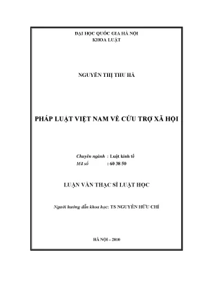 Luận văn thạc sĩ vnu ls pháp luật việt nam về cứu trợ xã hội