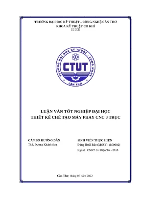 Luận văn tốt nghiệp đại học thiết kế chế tạo máy phay cnc 3 trục