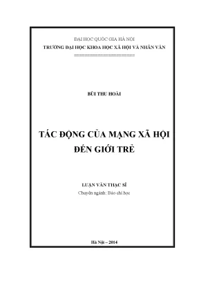 Luận văn thạc sĩ ussh tác động của mạng xã hội đến giới trẻ