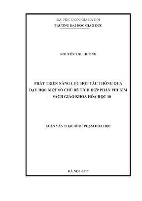 Luận văn thạc sĩ vnu ued phát triển năng lực hợp tác thông qua dạy học một số chủ đề tích hợp phần phi kim sách giáo khoa hóa học 10