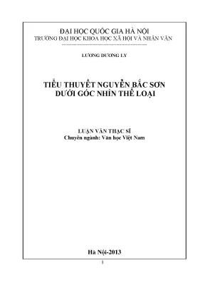Luận văn thạc sĩ ussh tiểu thuyết nguyễn bắc sơn dưới góc nhìn thể loại