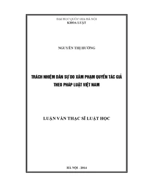 Luận văn thạc sĩ vnu ls trách nhiệm dân sự do xâm phạm quyền tác giả theo pháp luật việt nam 03