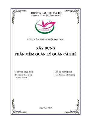 Luận văn tốt nghiệp đại học xây dựng phần mềm quản lý quán cà phê