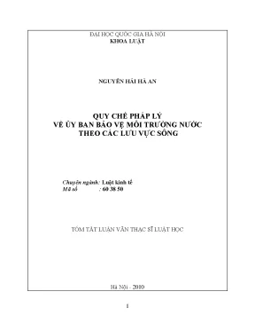 Luận văn thạc sĩ vnu ls quy chế pháp lý về ủy ban bảo vệ môi trường nước theo các lưu vực sông