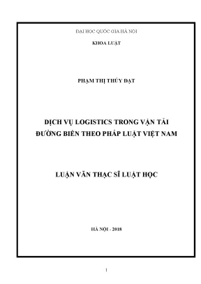 Luận văn thạc sĩ vnu ls dịch vụ logistics trong vận tải đường biển theo pháp luật việt nam
