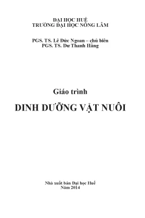 Giáo trình dinh dưỡng vật nuôi