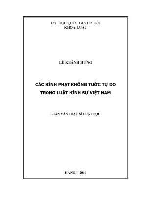 Luận văn thạc sĩ vnu ls các hình phạt không tước tự do trong luật hình sự việt nam002