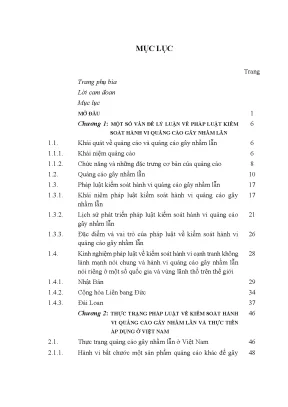 Luận văn thạc sĩ vnu ls pháp luật về kiểm soát hành vi quảng cáo gây nhầm lẫn tại việt nam