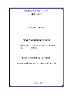 Luận văn thạc sĩ vnu ls quyết định hành chính