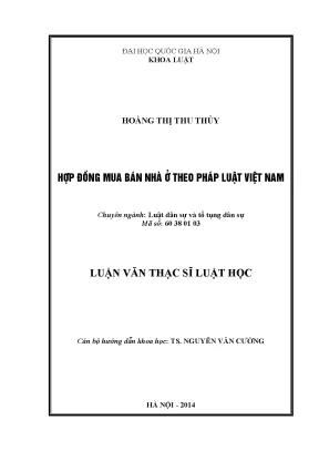 Luận văn thạc sĩ vnu ls hợp đồng mua bán nhà ở theo pháp luật việt nam 03