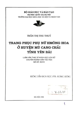 Luận văn thạc sĩ ussh trang phục phụ nữ hmông hoa ở huyện mù cang chải