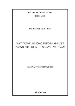 Luận văn thạc sĩ vnu ls xây dựng lối sống theo pháp luật trong điều kiện hiện nay ở việt nam