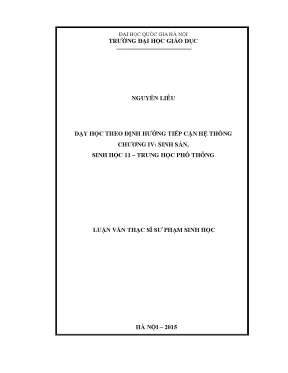 Luận văn thạc sĩ vnu ued dạy học theo hướng tiếp cận hệ thống chương iv sinh sản sinh học 11 trung học phổ thông001