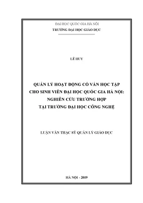 Luận văn thạc sĩ vnu ued quản lý hoạt động cố vấn học tập cho sinh viên đại học quốc gia hà nội nghiên cứu trường hợp tại trường đại học công nghệ