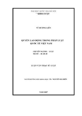 Luận văn thạc sĩ vnu ls quyền lao động trong pháp luật quốc tế và pháp luật việt nam luật văn ths luật 60 38 60