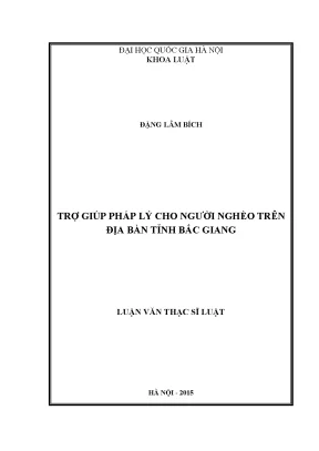 Luận văn thạc sĩ vnu ls trợ giúp pháp lý cho người nghèo trên địa bàn tỉnh bắc giang