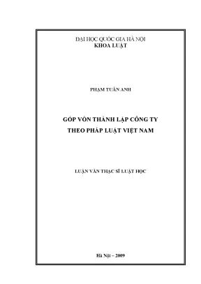Luận văn thạc sĩ vnu ls góp vốn thành lập công ty theo pháp luật việt nam